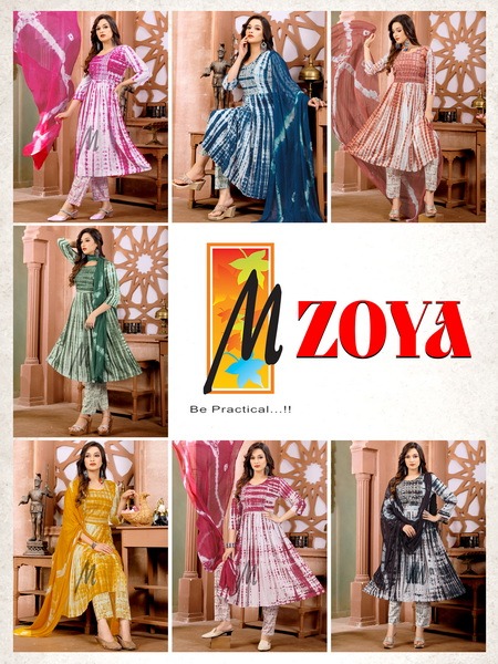 Master Zoya Reyon Designer Kurti Bottom With DupattaCollection